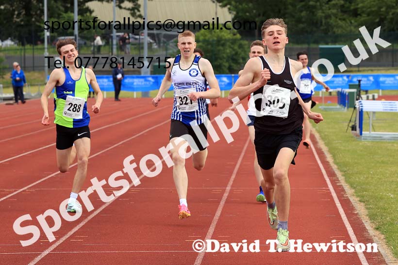 Mens Under-20s 800 metres, 2024 Northern Senior and Under-20s Track and Field Champs, Middlesbrough.  Photo: David T. Hewitson/Sports for All Pics